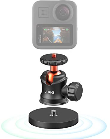 VRIG Select Magnetic Camera Mount with Mini Ball Head, Compatible with GoPro Hero, AKASO, Insta360, DJI Osmo Action Cameras, 1/4-20 Male Thread Stud
