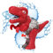 Wasserpistole Spielzeug für Kinder und Erwachsene, Dinosaurier Design Wasserpistolen Soak Wasserblaster Water Gun Spritzpistolen für Strand, Pool Partys und Aktivitäten im Freien(Rot)