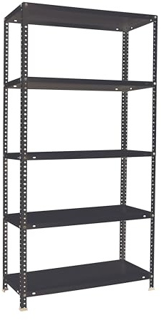 Simon Rack Metallregal 2000x1000x400 mm - Comfort | 5 Höhen, Metallablage, Biegepunkt 100 kg, Korrosionsschutzlackierung, Montage mit Schrauben, Anthrazit