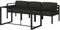 vidaXL Gartenmöbel Set 4-TLG. mit Kissen Mittelsofa Ecksofa Tisch Sitzgruppe Sofa Lounge Garten Garnitur Gartenset Gartensofa Aluminium Anthrazit