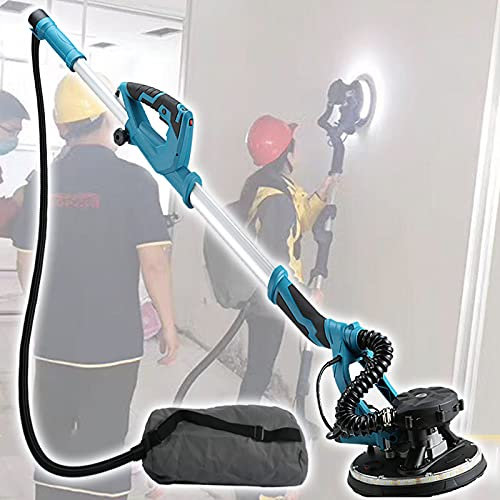 SHENGSHIYU Levigatrice per Muri, 1800 Watt, Levigatrice, 5 velocità, Levigatrice Piana, 6 Ruote, con Tubo Polvere E Sacchetto Raccoglipolvere, Impugnatura Retrattile,Baremetal+100sandpaper