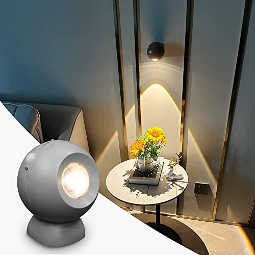 LED Wandleuchte Akku Touch Control 3 Helligkeitsstufen Dimmbar Wandlampe mit USB-Aufladbar 360° Drehbare Magnetlampe Kabellos Wandbeleuchtung mit Bewegungsmelder Nachttischlampe Wandmontage Tragbar