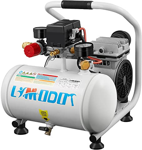 Limodot Ultra Quiet Portable 60dB Quiet Electric Air Compressor for Car and Bike Tires, Nail Gun and Pneumatic Tools, Garage, Shop or Accessories