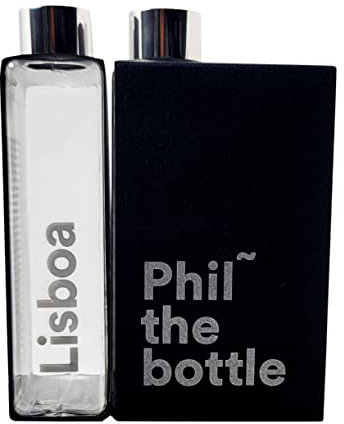Phil the Bottle, Urban Bottle, Die City Flasche mit Trinkbrunnen in Städtenparks und Gärten, die Urban Bottle Anywhere, 500 ml 9,5 × 4 × 17 cm, 100% recycelbar (Lisboa)
