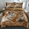 DXHOME Tiger Bettwäsche 135x200 3D Tiermotiv Bettwäsche Braun Gelb Weich Komfort Mikrofaser Wendebettwäsche 2 teilig für Jugendliche Kinder Einzelbett mit Reißverschluss und Kissenbezug 80x80 cm