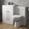 AURORA® 1100mm Combination Vanity Unit Furniture Set, Wash Basin Bathroom Sink, BTW Toilet Pan & Soft Close Seat, Storage Cabinet, Reversible, White Gloss