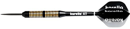 Karella Steeldart XT-6, 23 g, Barrellänge 55 mm, Darts für Einsteiger, Silber, Rot