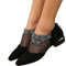 EGSDMNVSQ Sandali Donna Stivali Estivi Pizzo Scarpe Motivo a Fiori Scarpe col Tacco Basso Casual a Rete Cava Sandali da Trekking con Cerniera Scarpe da Lavoro Sandalo Elegante da Festa