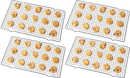 Buckingham Cake Cooling Rack Set of 4 Perfect for Cakes Cookies & Pastries Heavy-Duty Wire Construction for Maximum Airflow & Fast Cooling (4)