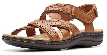 Clarks Collection Women's Laurieann Rena Flat Sandal, Tan Combi, 9 Medium US