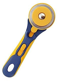 TopHomer Cutter rotatif ergonomique à poignée souple pour tissu, couture, papier, arts et travaux manuels 60 mm