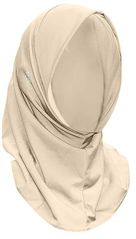 YARRASPORT Hijab Sport zum Anziehen, muslimischer Burkini, Khimar, praktisch und stilvoll, Segel für Sport, nude, One size