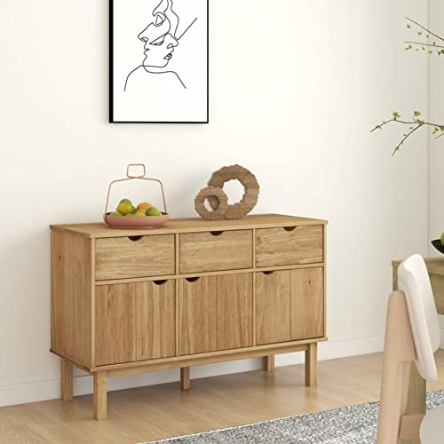 BaraSh Sideboard OTTA 114x43x73,5 cm Kommode Kiefer Gelaugt GeöLt Kommode Kiefer Kommode Kiefer