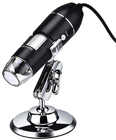 Flisdtry Microscopio digitale USB , fotocamera endoscopica, ingrandimento regolabile con staffa PC, 1600X