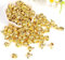 Qiwenr Glöckchen mit, 200 Stück DIY Weihnachten Dekoration, Glocken Weihnachten, Glocke, Glöckchen Mittelalter, Jingle Bells Silber Glöckchen, Glöckchen mit Griff, Kleine Glocke, DIY Glocke (Gold)