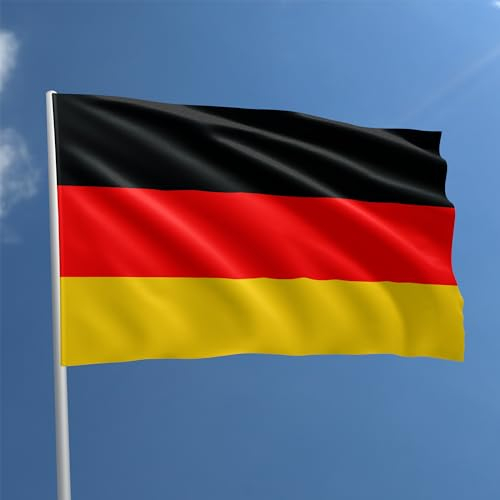 Deutsche Flagge 90 x 150 cm - Deutschlandflagge Polyester mit Stangendurchzug Wetterfest, lebendige Farbe und geeignet für den Innen- und Außenbereich Flagge (DEUTSCHLAND)