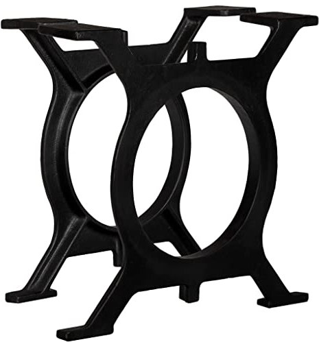 AJJHUUKI Lot de 2 pieds de table basse en fonte avec cadre en O