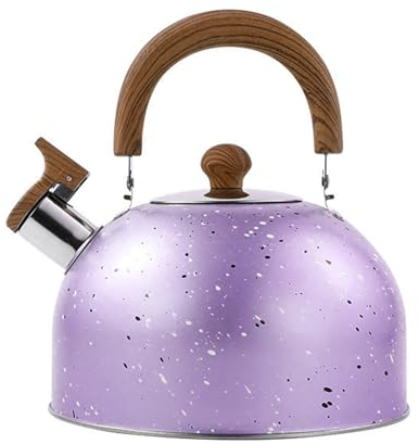 Xafrstyu Whistling Kettle, Whistling Stovetop Tea Kettle, 2/3L Stove Induction Kettle, Retro Style Teapot for Kitchen Gas Stove, Induction Cooker (Purple,2 L)