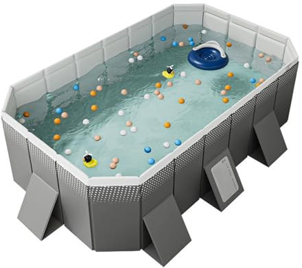 AHDFY Portable Pool, No Inflatable Swimming Pool Required, Foldable Pool, Large Fun Lounger, Various Sizes, for Toddlers Children Family Outdoor Garden Backyard Water Game,1.85m