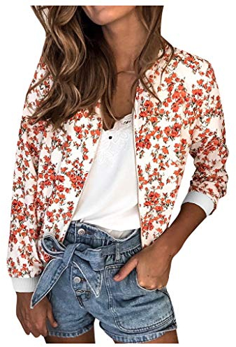 Generisch Mantel Lack Damen Jacke Reißverschluss Outbekleidung florale Damenanziehungsmantel Retro-Damenmantel Max Max Mantel (Red, XL)