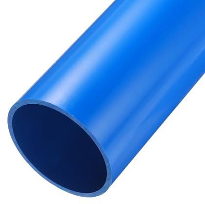 sourcing map Tube rond rigide en PVC de 81,4 mm x 90 mm x 500 mm x 500 mm - Bleu - Résistant aux impacts pour tuyaux d'eau, travaux manuels, décoration, manchon de câble