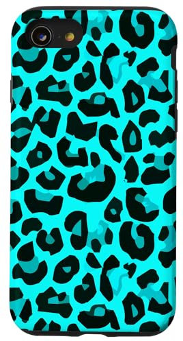 Türkis Muster Leopard Design Leo Hülle für iPhone SE (2020) / 7 / 8