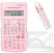 Scientific Calculators Protractor and Compass - Protractor and Compass for Geometry with Rulers and Two Set Squares and Scientific Calculators,240 Functions 2 Line 10+2 Digits,Desk Math for School