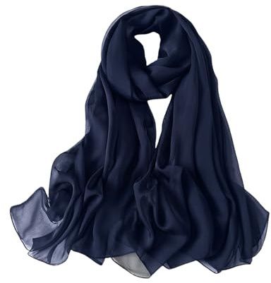 KGDUYC Stola Damen Halstuch Chiffon Sommer Schal Damen Festliche Stola für Abendkleid oder Brautkleid Hochzeit Scarf - dunkelblau