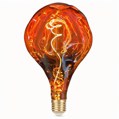 Vanpus Oversized Giant LED Light Bulb,6W Large Edison Bulbs,Dimmable,A165 Stone Shape Warm White 2700K,Rose Gold Medium E27 Base, No Flicker, 1 Pack