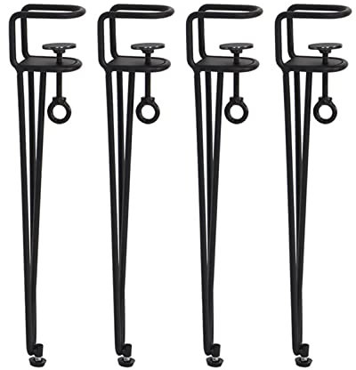 Tischbeine Möbelfuß Tischbeine aus Metall mit Klemme, verstellbare Möbelbeine aus Eisen, F-förmige, stanzfreie Haarnadelbeine, abnehmbare Tischbeine für Outdoor-Camping, Couchtisch, Esstisch, DIY, mi