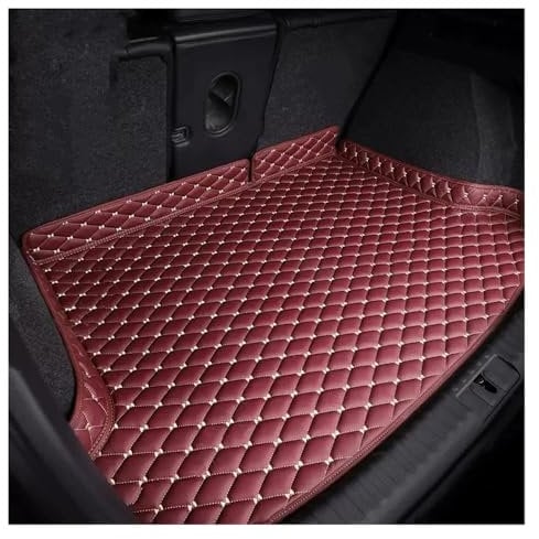 SNMHH Auto Kofferraummatten für Cupra Born I 2021 2022 2023 2024 Schondecken Anti-Verschleiß rutschfest Kofferraumwanne Autozubehör Matten Teppiche Reise,Wine red-with Edge