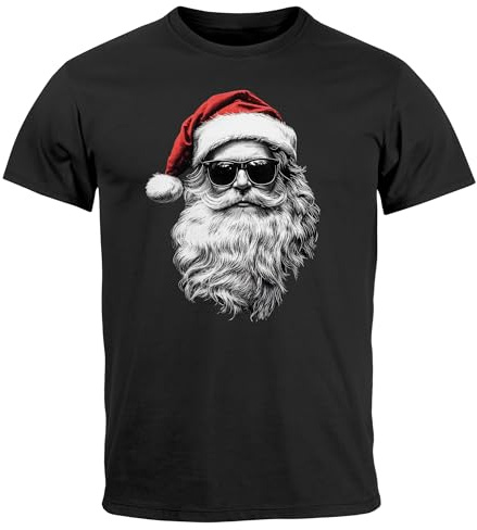 MoonWorks® Herren T-Shirt Weihnachten Aufdruck Cooler Santa Weihnachtsmann Weihnachtsoutfit Männer Xmas