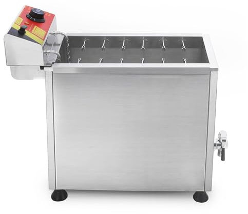 Corn Dog Deep Fryer Commercial, 25L Cheese Hot Dog Sticks Frying Machine 12 Hooks Large Capacity, Electric Deep Fryer for Corn Dog Maker, Adjustable Temperature