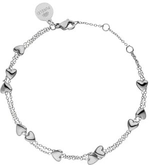 Purelei® Alohi Heart Armband – Zweireihiges Herz-Armband aus Edelstahl in Gold, Silber & Roségold (Silver)