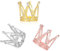 YBEATY 3 PCS Gold Crown Cake Topper Happy Birthday Cake Toppers Princess Little Heart Shaped Diamond Alloy Silver Crown Gold Mini Crown Arrangements Bouquet for Flower Arrangements Wedding Party Decor