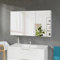 BERNSTEIN - Armoire de toilette à glace miroir Blanc mat salle de bain suspendu éclairage LED 120x19x71cm 3 portes + interrupteur tactile - VARO