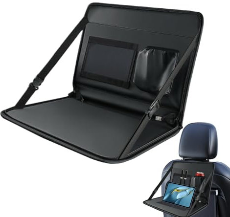 Generico Tavolo da pranzo pieghevole multifunzionale auto, porta laptop per auto, tavolo da notebook sospeso, design multiuso, installazione facile, 42x30 cm per scrivere la lettura in viaggio