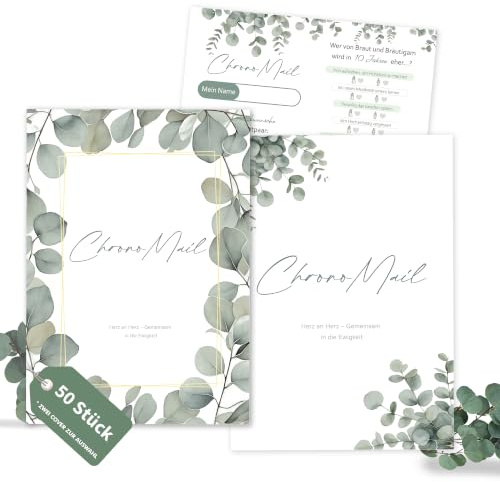 BIROYAL Zeitkapsel Hochzeit, Hochzeitsspiele, 50 St., 2 Motive, 148x105 mm | 2 Motive je 25 Stück, 300g Premiumpapier, kreative Zeitkapsel als Gästebuch Alternative für Hochzeiten Brautpaargeschenke