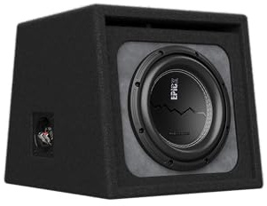 AudioControl EPICX Series Loaded Vented Car Subwoofer Enclosure, 500W RMS, 8 in / 200 mm, Carpeted Exterior, Passive, Bass