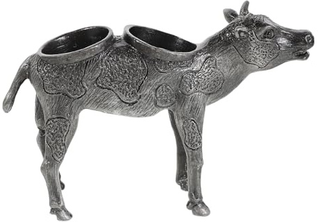 KONTONTY Zinc Alloy Cow Shaped Wine Bottle Stopper Holder Rustic Modern Metal Wine Rack Organizer Countertop Storage Stand for Kitchen Bar Home and Mother S Day