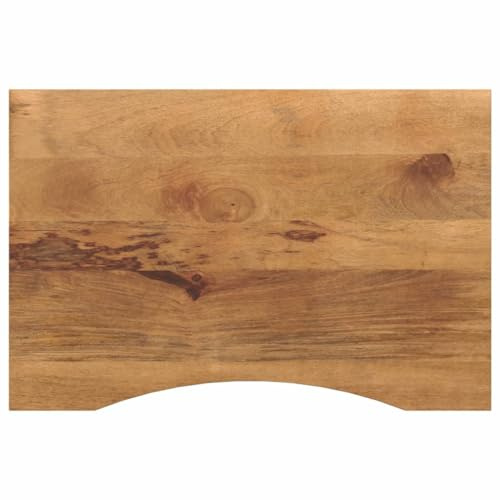 Teenpull Schreibtischplatte mit Aussparung 90x50x2,5 cm, Massives Mangoholz Natur Finish, Robuste Holz Tischplatte für Büro, Computer, Esstisch, Modernes Arbeitszimmer
