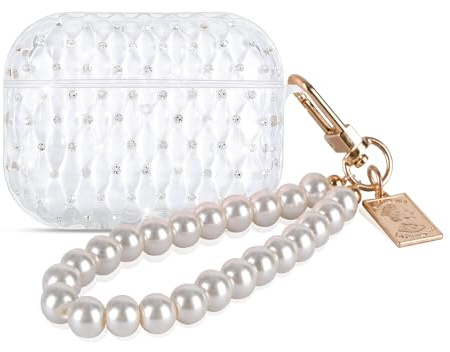 DiyGody Tasche Kompatibel mit AirPods Pro 3 mit Schlüsselanhänger, TPU Schutzhülle mit Glitzer Design für Frauen, Stoßfeste Anti-rutsch Anti-Staub Kein Geruch Hülle für AirPods Pro 3, Transparent