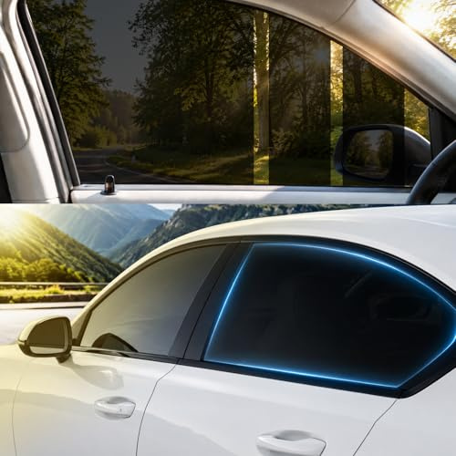 Tönungsfolie Auto 50 x 300 cm 35% VLT, Verdunkelung Auto Fenster | Camping Sonnenschutz Folie Mit UV Schutz, Gegen Hitze und Blendung, Kratzfeste Sichtschutzfolie für Auto, Van, LKW, Fenster