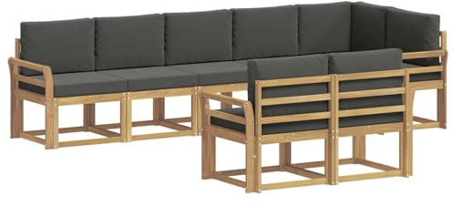 vidaXL Outdoor-Sofagarnitur 8 pcs Weiß und Anthrazit Polyester, Moderne Sofa für draußen, Gartenmöbel-Set, wetterfest, gemütliche Terrassen-Lounge