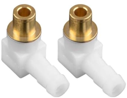 MuchLuckystar Confezione da 2 connettori a gomito del carburante per linea da 1/4, raccordo in metallo sostituisce 692317 493496 494451 adattatore carburatore
