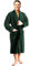 Star and Stripes Peignoir de bain en vert bouteille 100 % Coton doux Robe de chambre - Vert - Medium