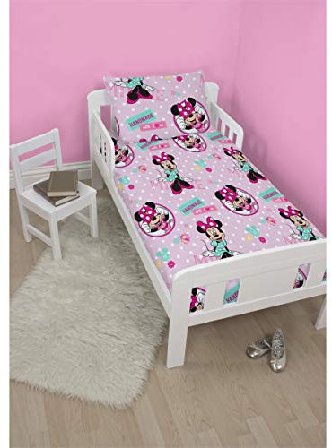 DISNEY MINNIE MOUSE Handmande Junior Repeat Print Design Duvet Set, Polyester-Cotton, Multi-Colour, Single