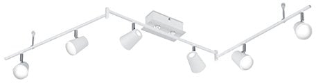 Trio Leuchten LED Deckenleuchten Narcos 873110631, Metall weiß matt / Chrom, 6 x 6 Watt, 10.0 x 177.0 x 23.0 cm