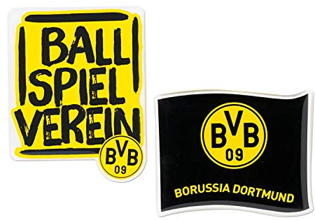 Borussia Dortmund Unisex Erwachsene BVB-Doming-Aufkleber (2er-Set), Mehrfarbig, One Size