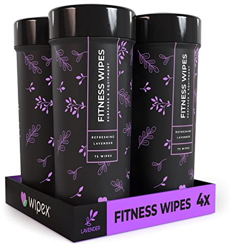 Wipex Natürliche Tücher für Fitnessgeräte und Fitnessgeräte, für den persönlichen Gebrauch, 75 Stück, ideal für Yoga, Pilates, 4 Stück